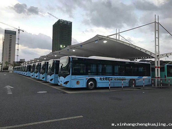 张拉膜膜结构车棚 张拉膜膜结构车棚