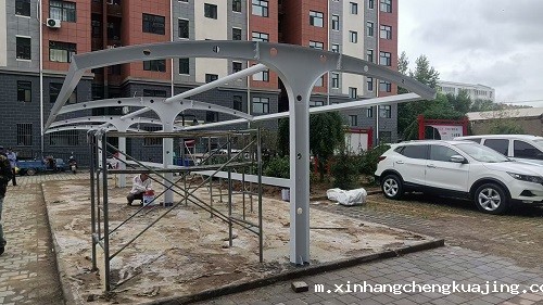 园区停车棚膜结构 园区停车棚膜结构