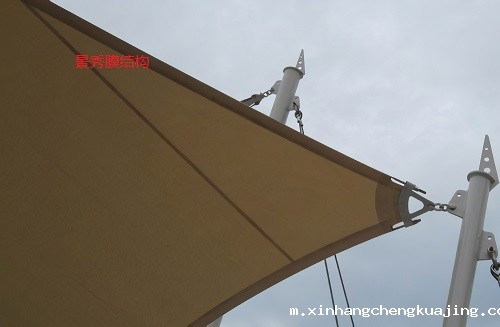 张拉膜与钢结构锚头固定 张拉膜与钢结构锚头固定