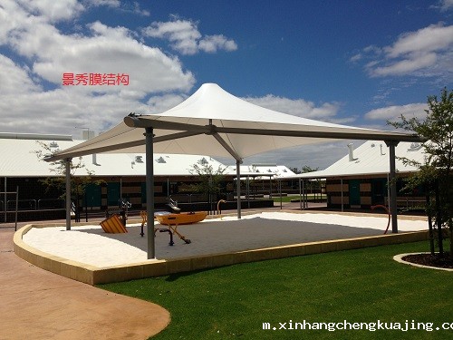 白色观景遮阳膜结构棚