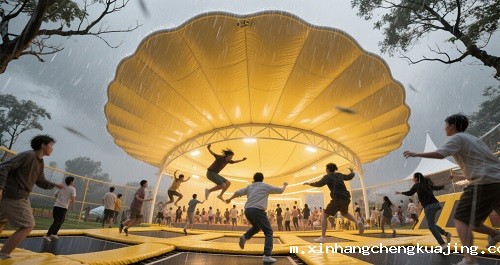 蹦床区膜结构风雨棚