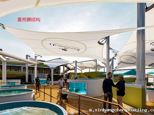 张拉膜遮阳棚 张拉膜遮阳棚