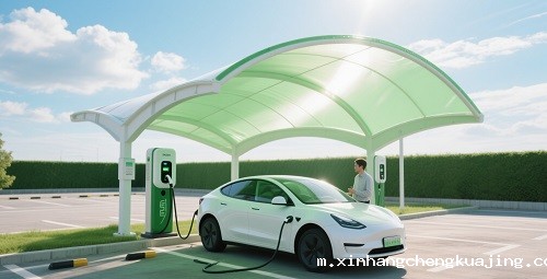 充电桩膜结构遮阳棚 充电桩膜结构遮阳棚