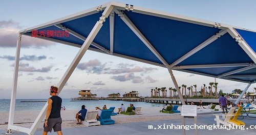 膜结构遮阳钓鱼台