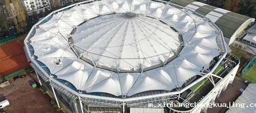 网球场钢拉膜结构顶棚设计说明